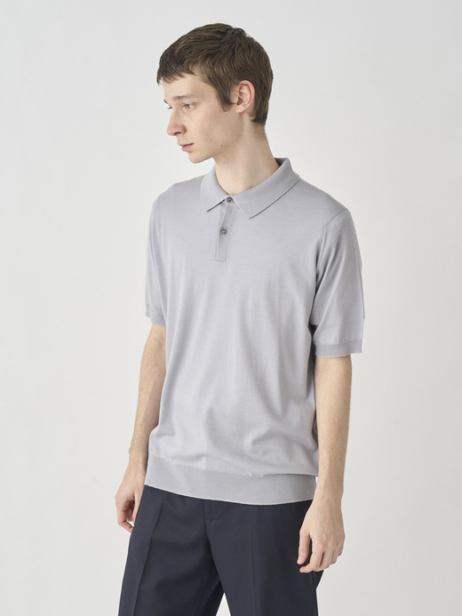 [Anglo Indian Gauze] Short sleeved Polo Shirt | LEYBURN | 30G EASY FIT 詳細画像 SILVER BIRCH 3