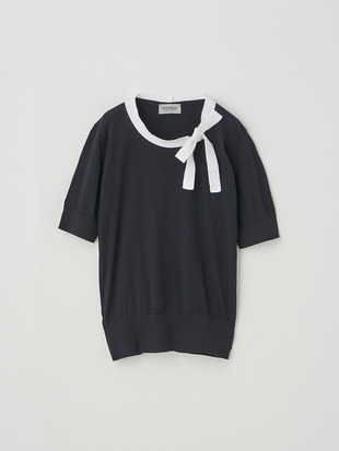Bicolour Tie neck Sweater | S4681 | 30G
