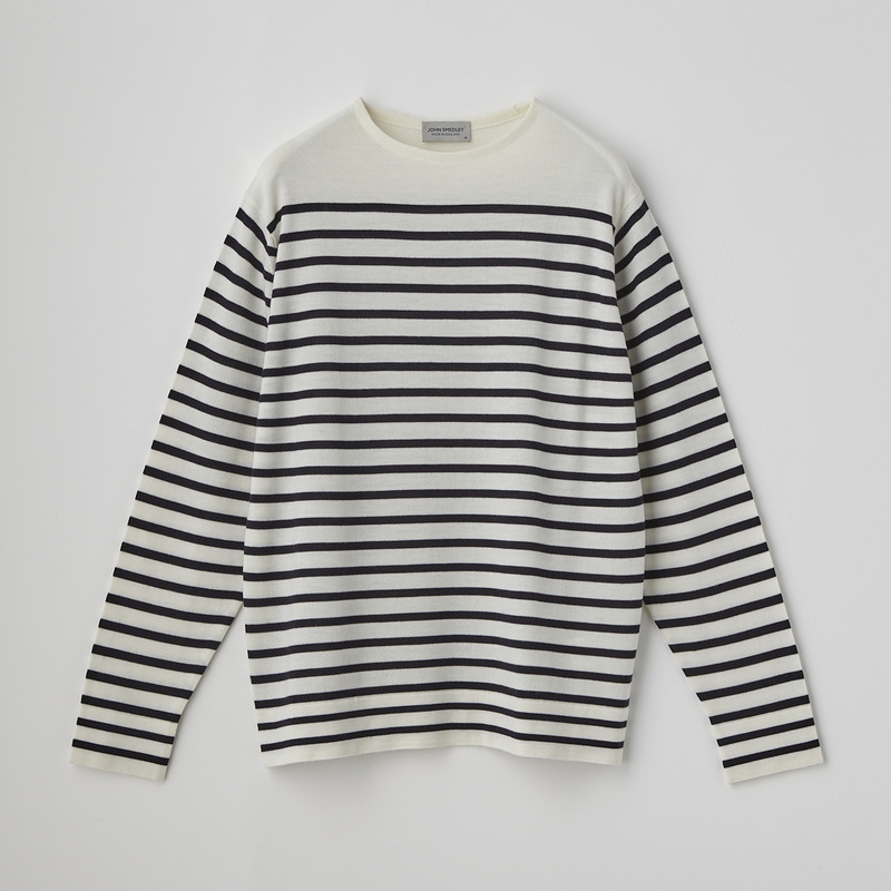 メンズ 24g 長袖ボートネックボーダーニット メンズ レディースニットのjohn Smedley ジョンスメドレー 公式オンラインショップ