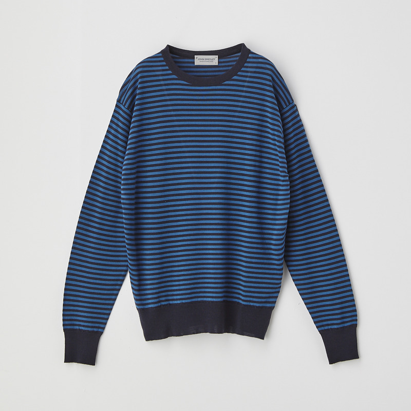 レディース 30g ボーダー長袖クルーネックニット メンズ レディースニットのjohn Smedley ジョンスメドレー 公式オンラインショップ