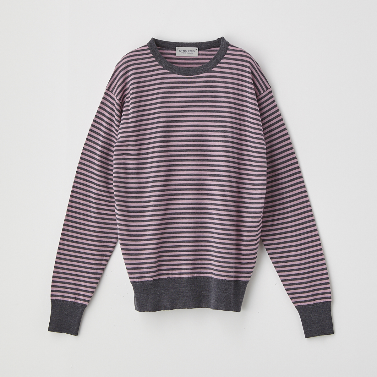 レディース 30g ボーダー長袖クルーネックニット メンズ レディースニットのjohn Smedley ジョンスメドレー 公式オンラインショップ
