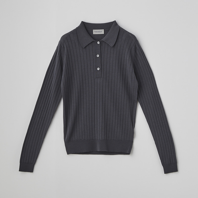 レディース 30g リブ長袖ニットポロシャツ メンズ レディースニットのjohn Smedley ジョンスメドレー 公式オンラインショップ