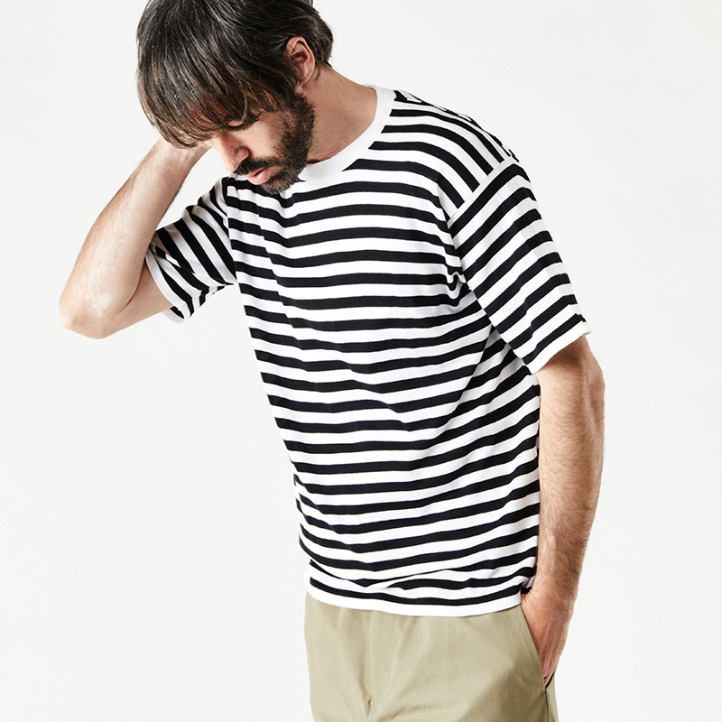 メンズ 30g 半袖クルーネックボーダーニット メンズ レディースニットのjohn Smedley ジョンスメドレー 公式オンラインショップ