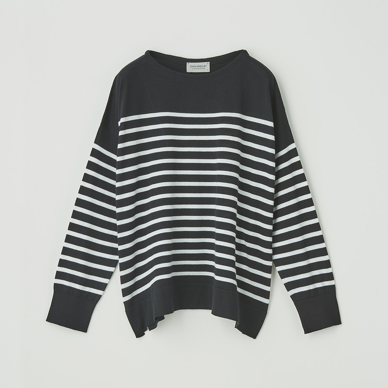 レディース 30g 長袖ボートネックボーダーニット メンズ レディースニットのjohn Smedley ジョンスメドレー 公式オンラインショップ
