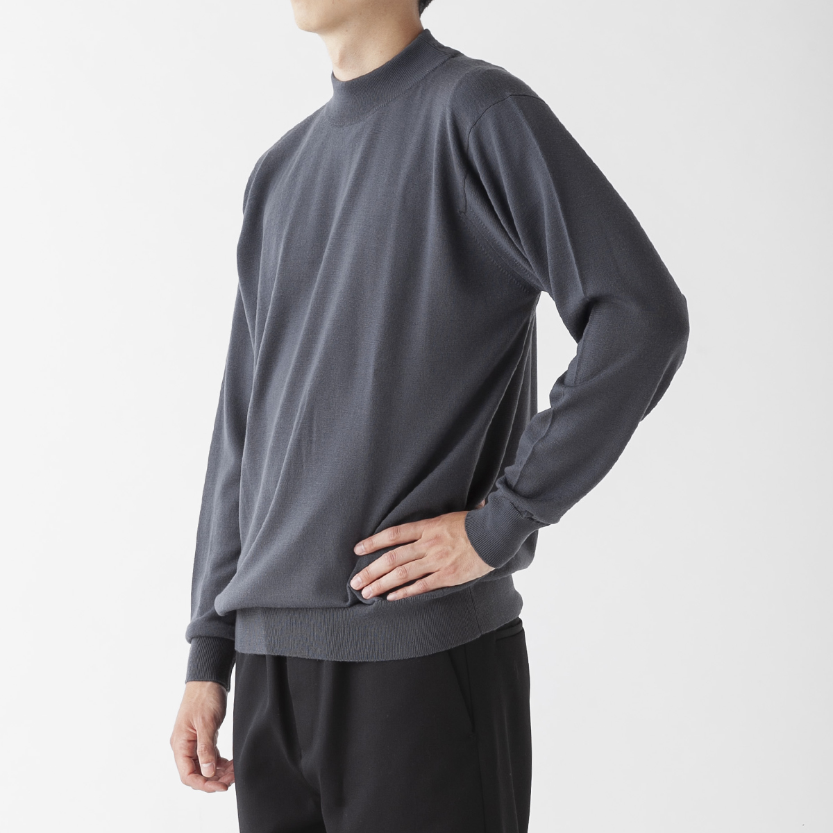 JOHN SMEDLEY ジョンスメドレー モックネック 30G ウール ニット