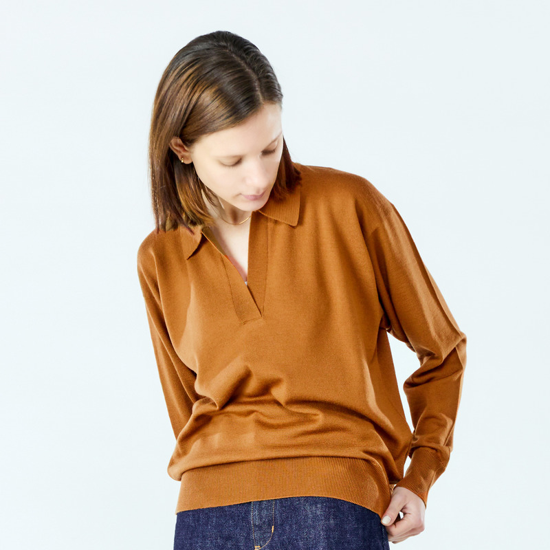 レディース 24g 長袖スキッパーニットポロシャツ メンズ レディースニットのjohn Smedley ジョンスメドレー 公式オンラインショップ