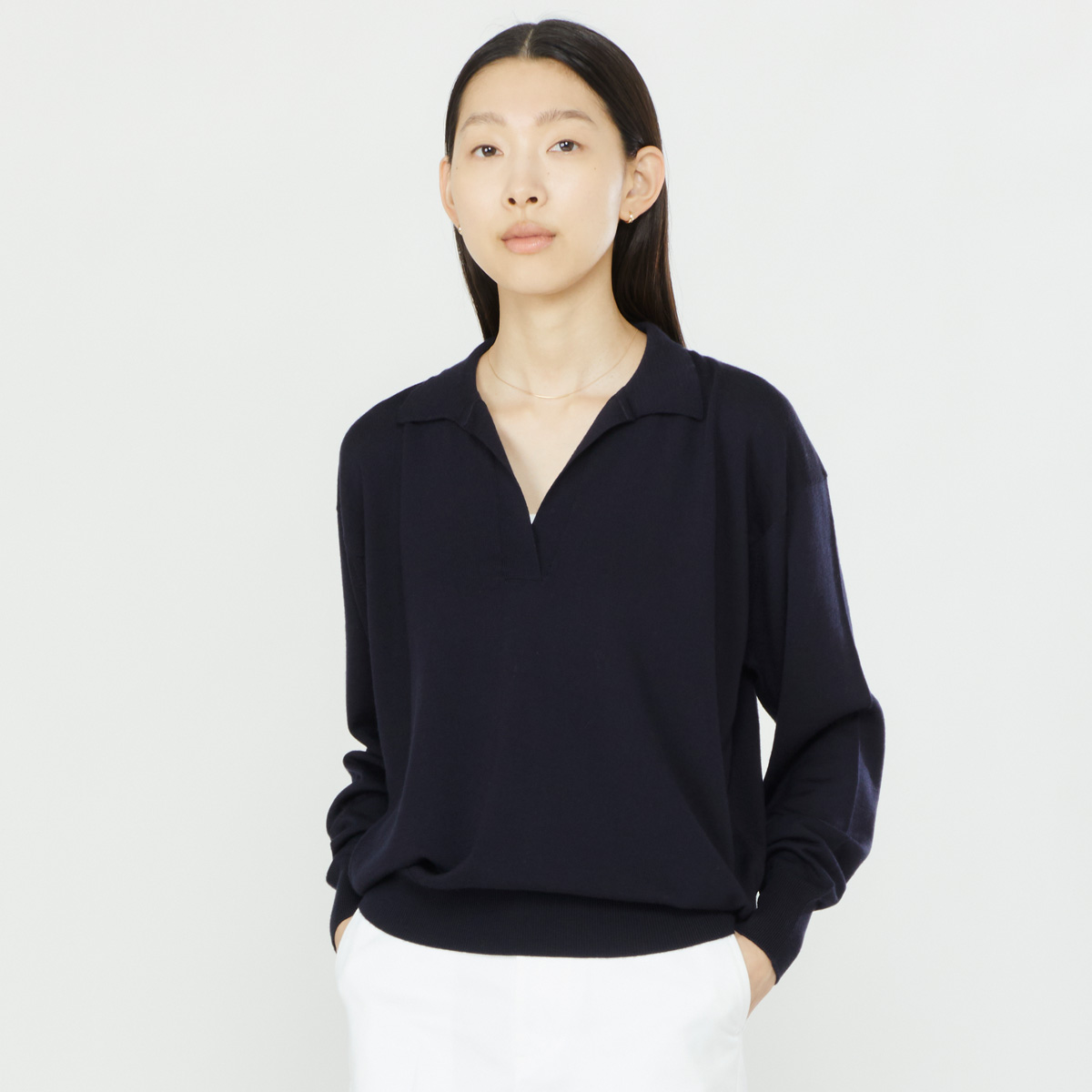 レディース 24g 長袖スキッパーニットポロシャツ メンズ レディースニットのjohn Smedley ジョンスメドレー 公式オンラインショップ