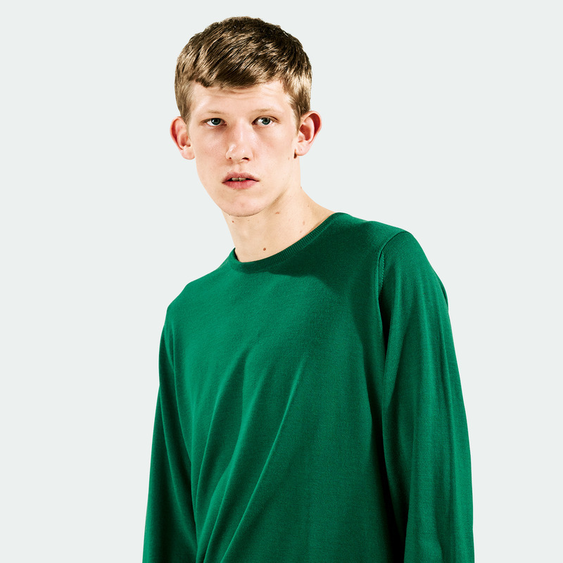 当店だけの限定モデル 新品 John POOL クルーネック Sサイズ DEEP 最高級メリノウール ジョンスメドレー Smedley セーター 