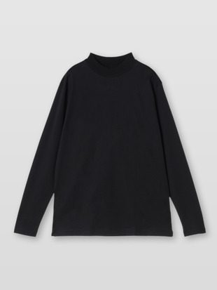 Cotton Long Sleeved Mock Neck T-shirt｜for MEN