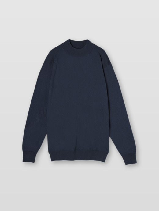 メンズ 24G長袖モックネックニット／A4546【SWEATER SERIES】 詳細画像 SMOKE BLUE 2