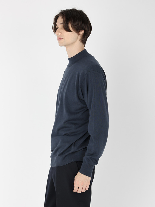 メンズ 24G長袖モックネックニット／A4546【SWEATER SERIES】 詳細画像 SMOKE BLUE 3