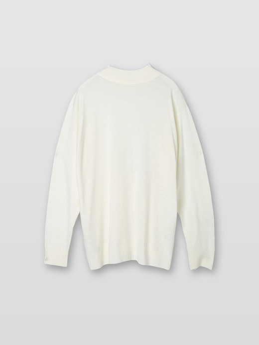 メンズ 24G長袖モックネックニット／A4546【SWEATER SERIES】 詳細画像 SNOW WHITE 1