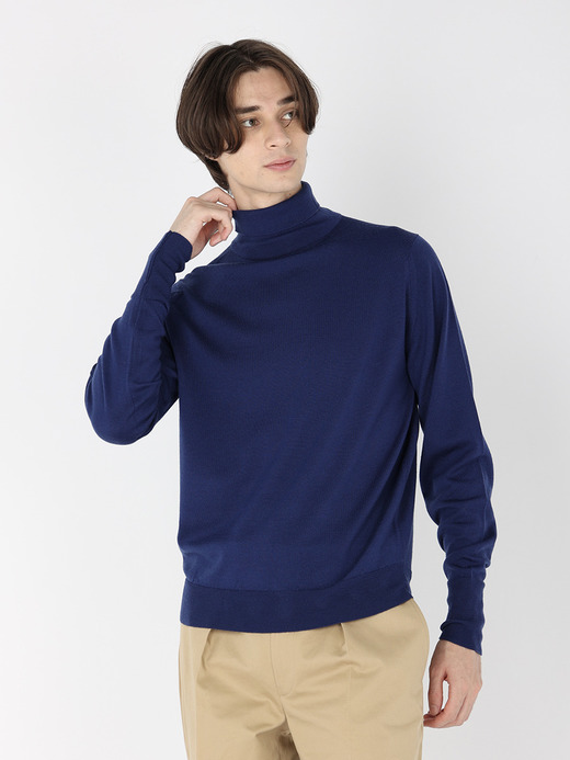 メンズ 24G 長袖タートルネックニット／A4588【MODERN FIT】 詳細画像 LAPIS BLUE 1