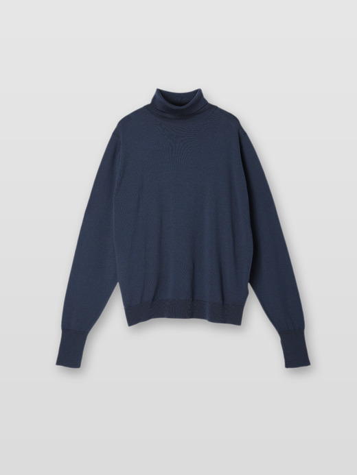メンズ 24G 長袖タートルネックニット／A4588【MODERN FIT】 詳細画像 SMOKE BLUE 2