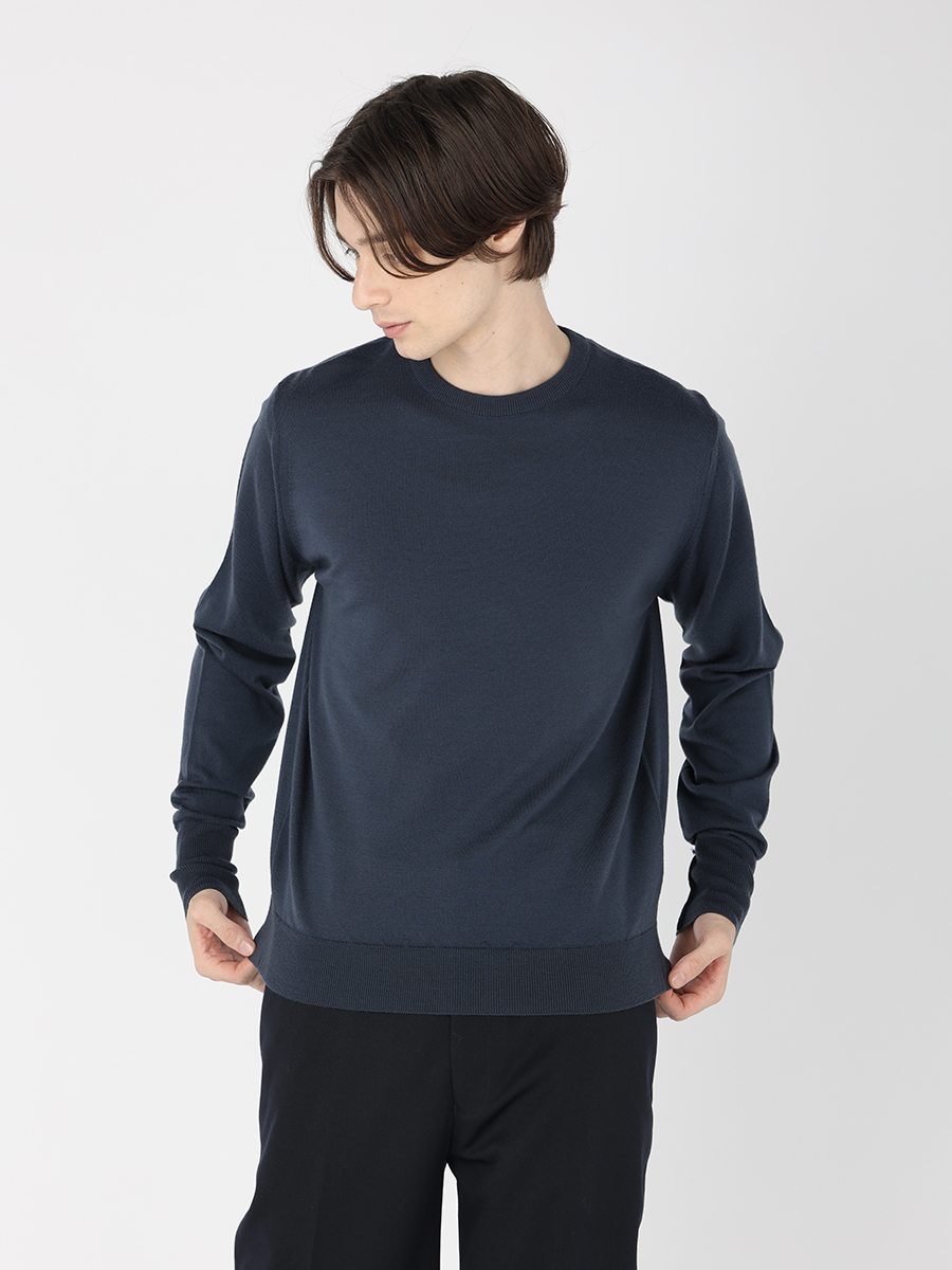 【新品】JOHN SMEDLEY クルーネックニット XL ブラック ２４ゲージ