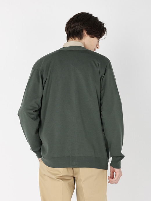 メンズ 24G長袖Vネックカーディガン／A4590【SWEATER SERIES】 詳細画像 HIGHLAND GREEN 4