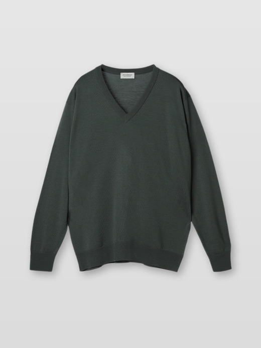 メンズ 24G長袖Vネックニット／A4591【SWEATER SERIES】 詳細画像 HIGHLAND GREEN 1