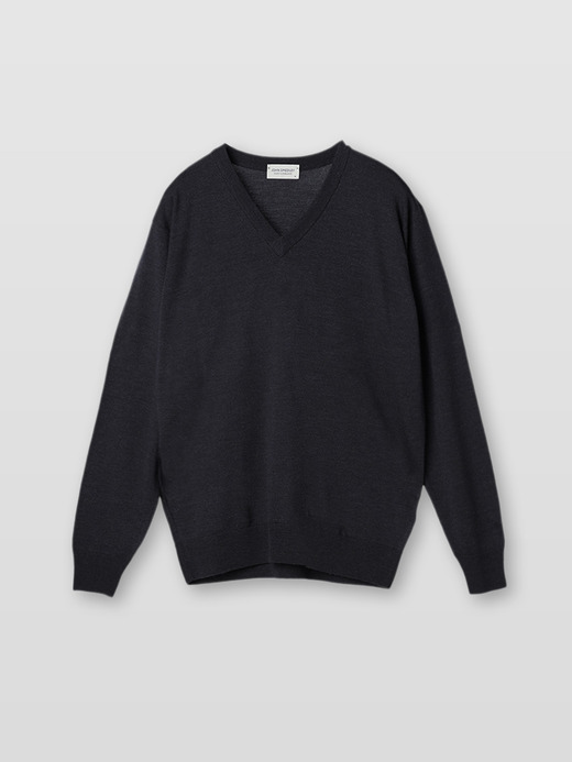 メンズ 24G長袖Vネックニット／A4591【SWEATER SERIES】 詳細画像 HEPBURN SMOKE 1