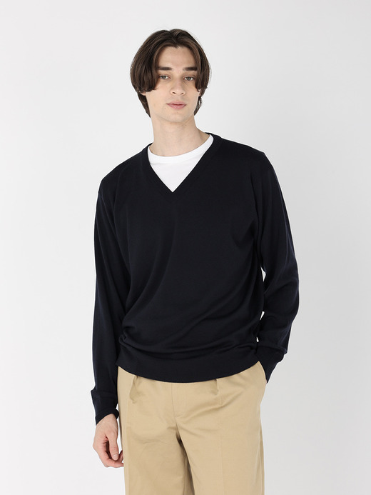 メンズ 24G長袖Vネックニット／A4591【SWEATER SERIES】 詳細画像 MIDNIGHT 1