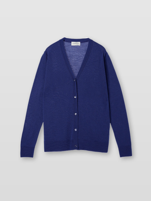 レディース 30G 長袖Ｖネックカーディガン／CLAIRE【MODERN FIT】 詳細画像 LAPIS BLUE 1