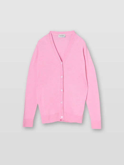 レディース 30G 長袖Ｖネックカーディガン／CLAIRE【MODERN FIT】 詳細画像 MISTY ROSE 1