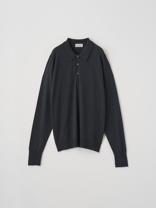 メンズ 30G長袖ポロシャツ／DORSET【EASY FIT】 詳細画像 BLACK 1