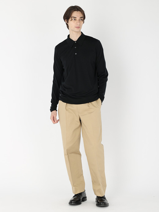 メンズ 30G長袖ポロシャツ／DORSET【EASY FIT】 詳細画像 BLACK 5