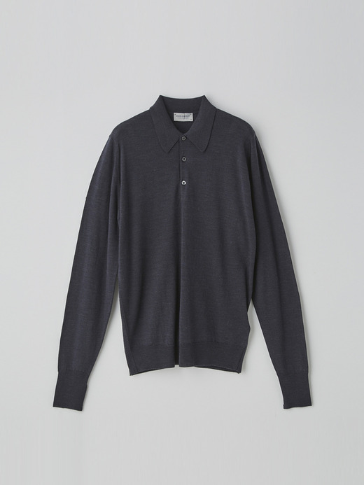 メンズ 30G長袖ポロシャツ／DORSET【EASY FIT】 詳細画像 HEPBURN SMOKE 1