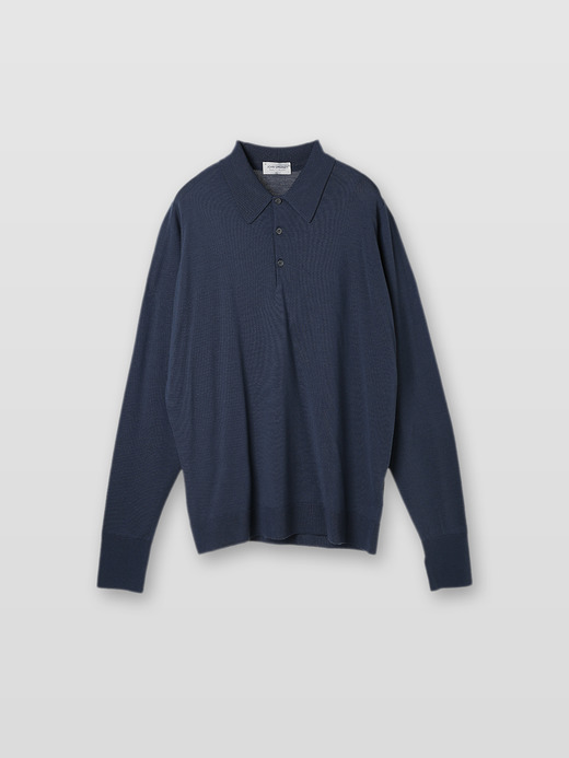 メンズ 30G長袖ポロシャツ／DORSET【EASY FIT】 詳細画像 SMOKE BLUE 1