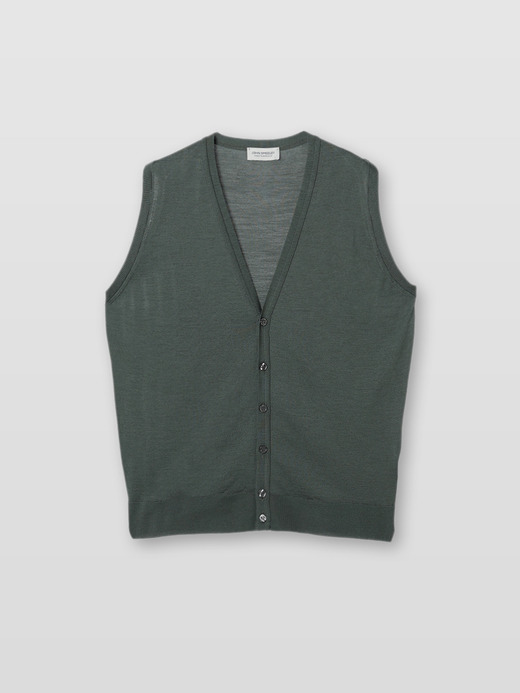 メンズ 30G Vネックベスト／HUNTSWOOD【STANDARD FIT】 詳細画像 HIGHLAND GREEN 1