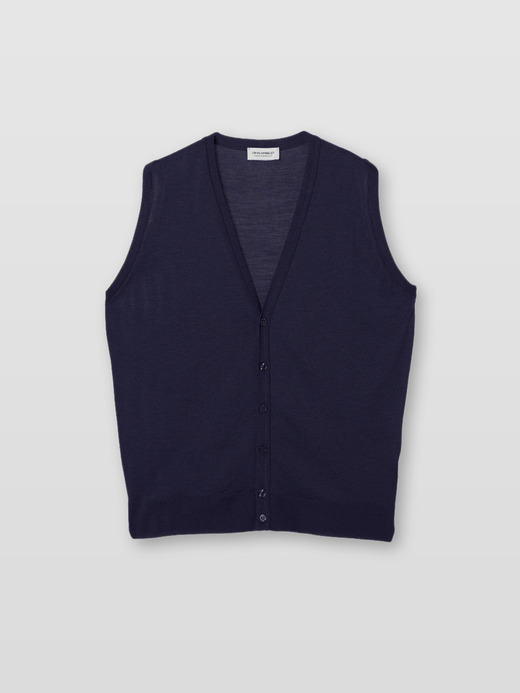 メンズ 30G Vネックベスト／HUNTSWOOD【STANDARD FIT】 詳細画像 MIDNIGHT 1