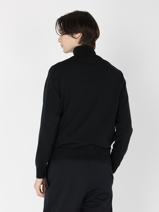 メンズ 30G 長袖 タートルネックニット／LEVINE【MODERN FIT】 詳細画像 BLACK 4