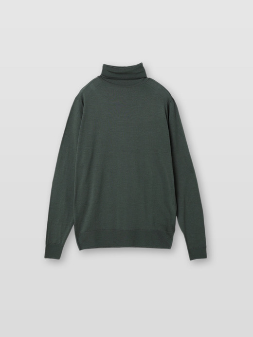 メンズ 30G 長袖 タートルネックニット／LEVINE【MODERN FIT】 詳細画像 HIGHLAND GREEN 1