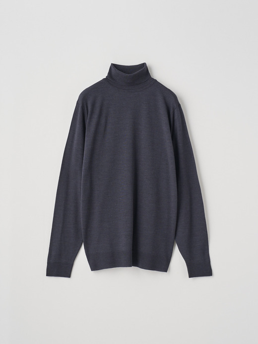 メンズ 30G 長袖 タートルネックニット／LEVINE【MODERN FIT】 詳細画像 HEPBURN SMOKE 1