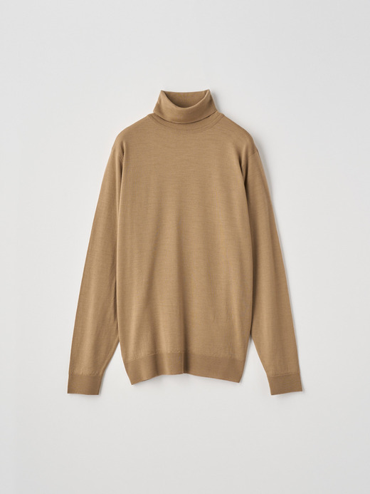 メンズ 30G 長袖 タートルネックニット／LEVINE【MODERN FIT】 詳細画像 NUTMEG 1