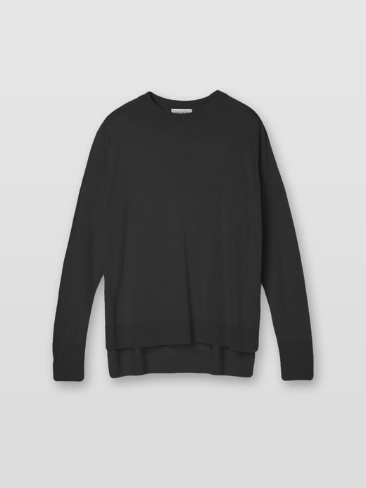 レディース 30G長袖クルーネックニット／NAYA【RELAX FIT】 詳細画像 BLACK 1