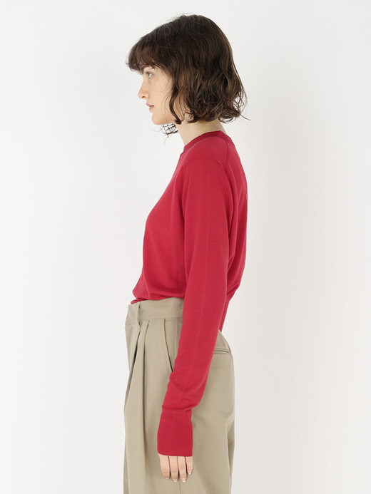 レディース 30G長袖クルーネックニット／NAYA【RELAX FIT】 詳細画像 CRANBERRY 3