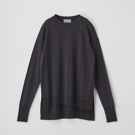 レディース 30G長袖クルーネックニット／NAYA【RELAX FIT】 詳細画像 HEPBURN SMOKE 1