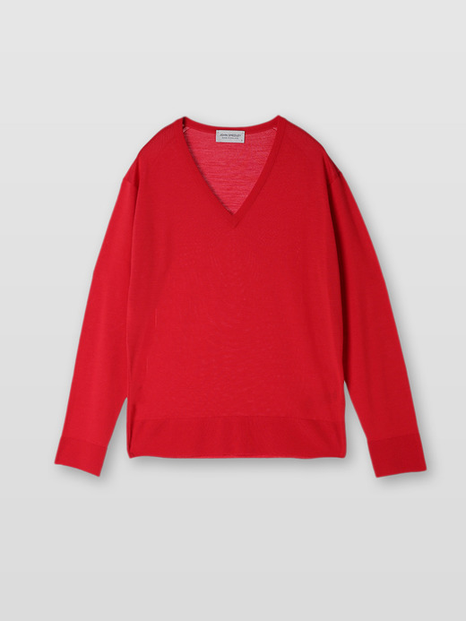 レディース 30G 長袖Vネックニット／OONA【COMMON FIT】 詳細画像 CRANBERRY 1