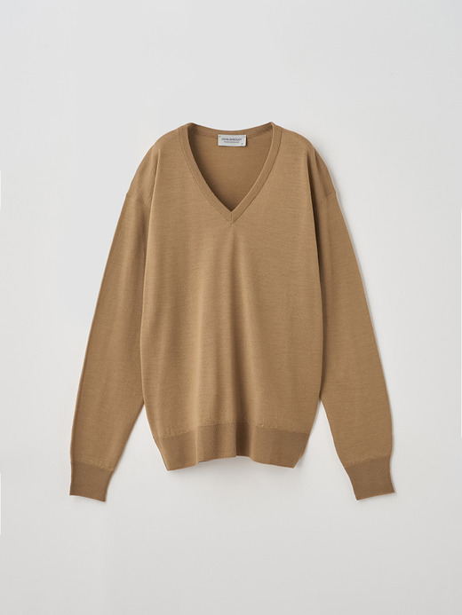 レディース 30G 長袖Vネックニット／OONA【COMMON FIT】 詳細画像 NUTMEG 1