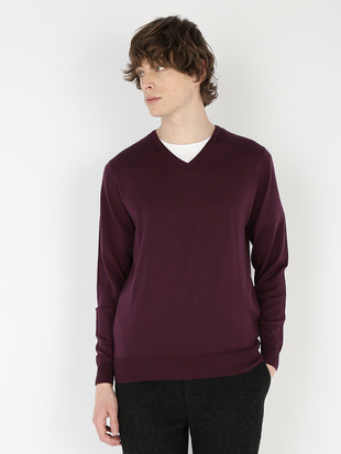 メンズ 30G 長袖 Vネックニット／PACKHAM【MODERN FIT】
