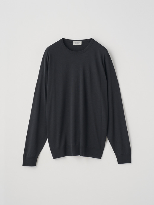 メンズ 30G 長袖 クルーネックニット／SCANLAN【MODERN FIT】 詳細画像 BLACK 1
