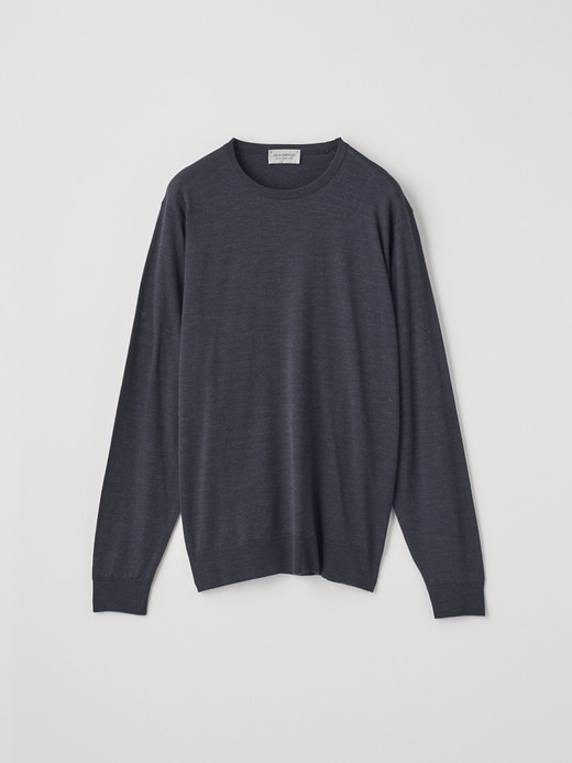 メンズ 30G 長袖 クルーネックニット／SCANLAN【MODERN FIT】 詳細画像 HEPBURN SMOKE 1