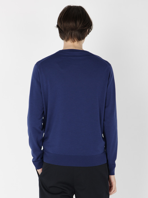 メンズ 30G 長袖 クルーネックニット／SCANLAN【MODERN FIT】 詳細画像 LAPIS BLUE 4