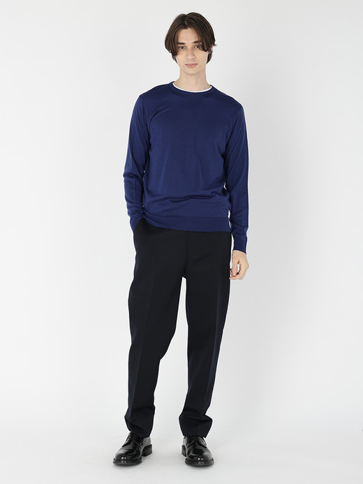 メンズ 30G 長袖 クルーネックニット／SCANLAN【MODERN FIT】 詳細画像 LAPIS BLUE 5