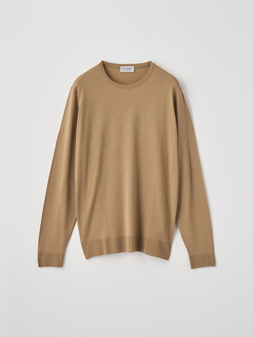 メンズ 30G 長袖 クルーネックニット／SCANLAN【MODERN FIT】 詳細画像 NUTMEG 1
