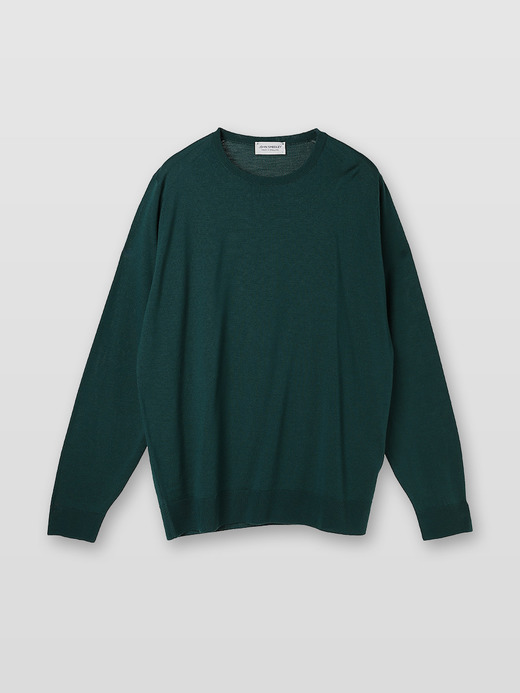 メンズ 30G 長袖 クルーネックニット／SCANLAN【MODERN FIT】 詳細画像 PINE 2