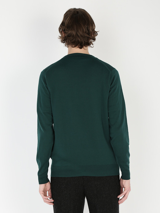 メンズ 30G 長袖 クルーネックニット／SCANLAN【MODERN FIT】 詳細画像 PINE 4