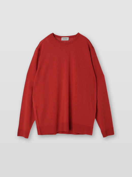 メンズ 30G 長袖 クルーネックニット／SCANLAN【MODERN FIT】 詳細画像 REDWOOD 1