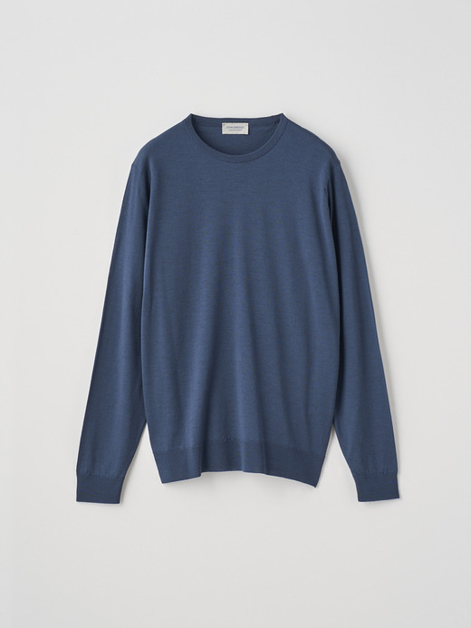 メンズ 30G 長袖 クルーネックニット／SCANLAN【MODERN FIT】 詳細画像 SMOKE BLUE 1
